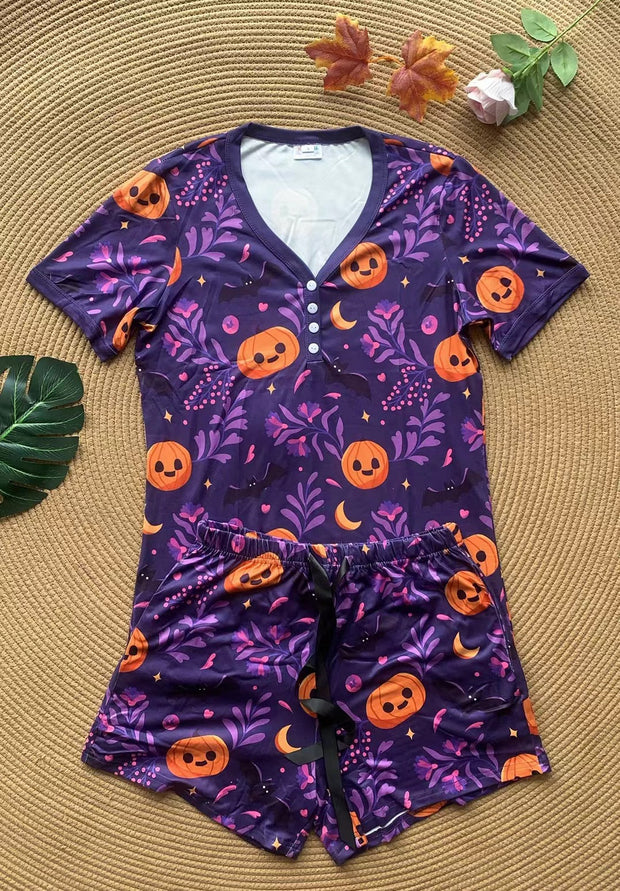 PREORDER: Halloween Pajama Short Set in Five Prints