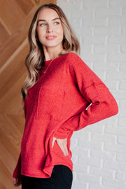 Casual Tuesday Ribbed Knit Sweater in Dark Red