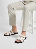 Men’s Exclusive Contour Leather Sandals White