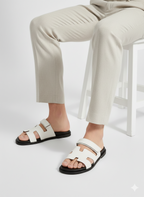 Men’s Exclusive Contour Leather Sandals White