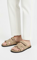 Men’s Exclusive Contour Leather Sandals Beige