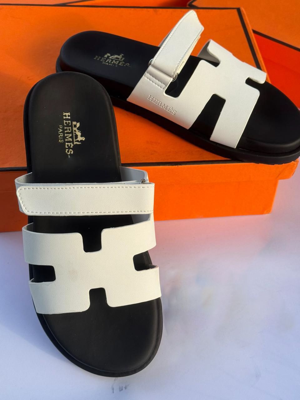 Men’s Contour Leather Sandals White