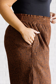 Harmony High Rise Wide Leg Pants in Brown