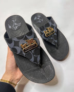 Coach Signature Canvas Black Flip Flop Sandals