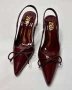 Zara Patent Slingback Red Heels