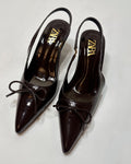Zara Patent Slingback Black Heels