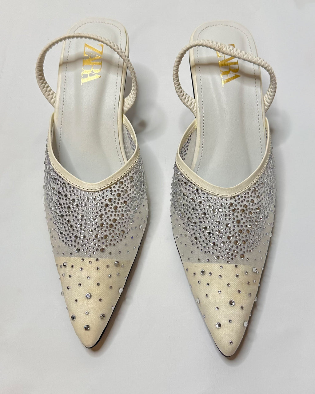 ZARA Slingback White Pumps