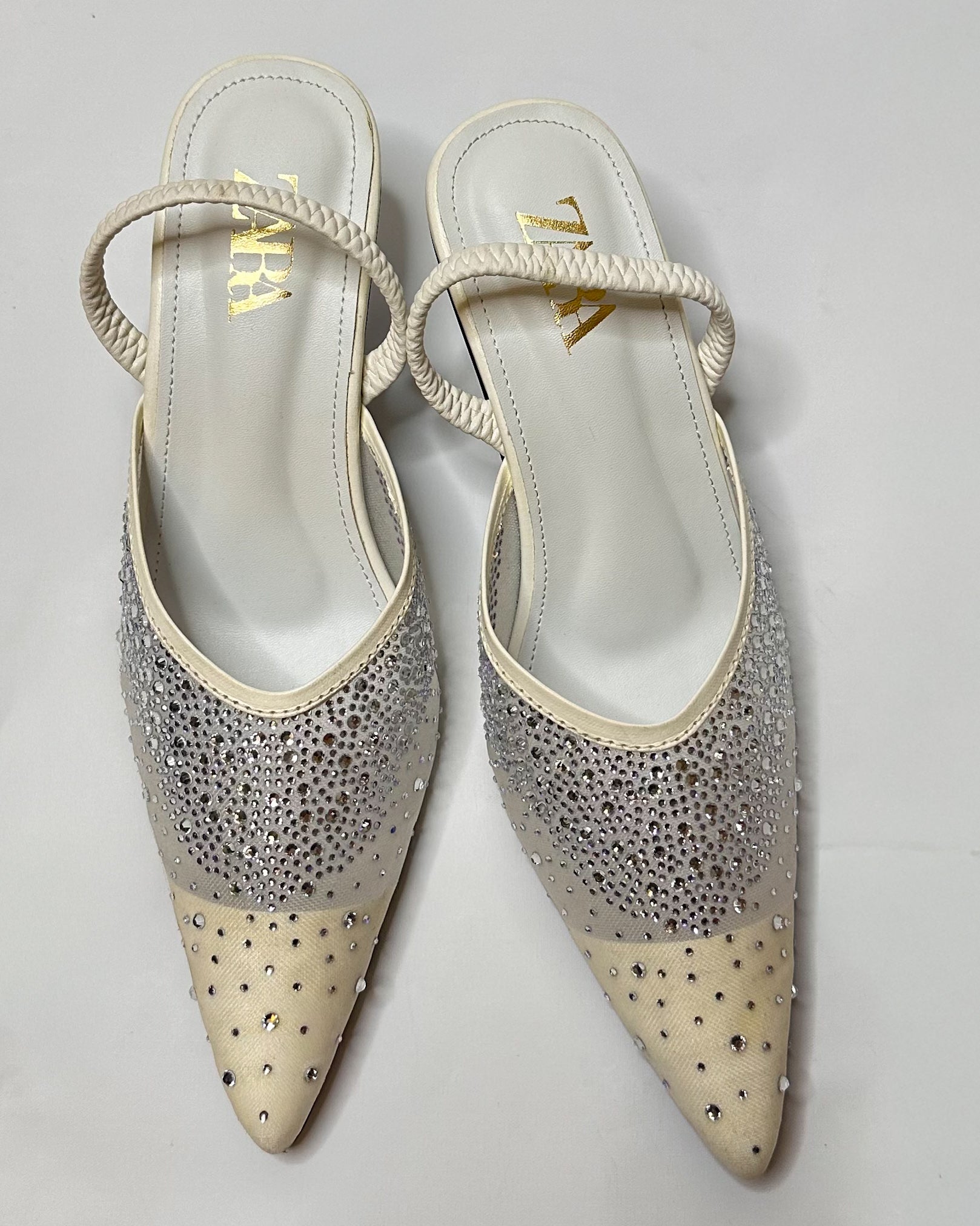 ZARA Slingback White Pumps