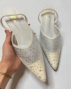 ZARA Slingback White Pumps