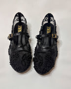 Zara Mesh Ballet Black Pumps
