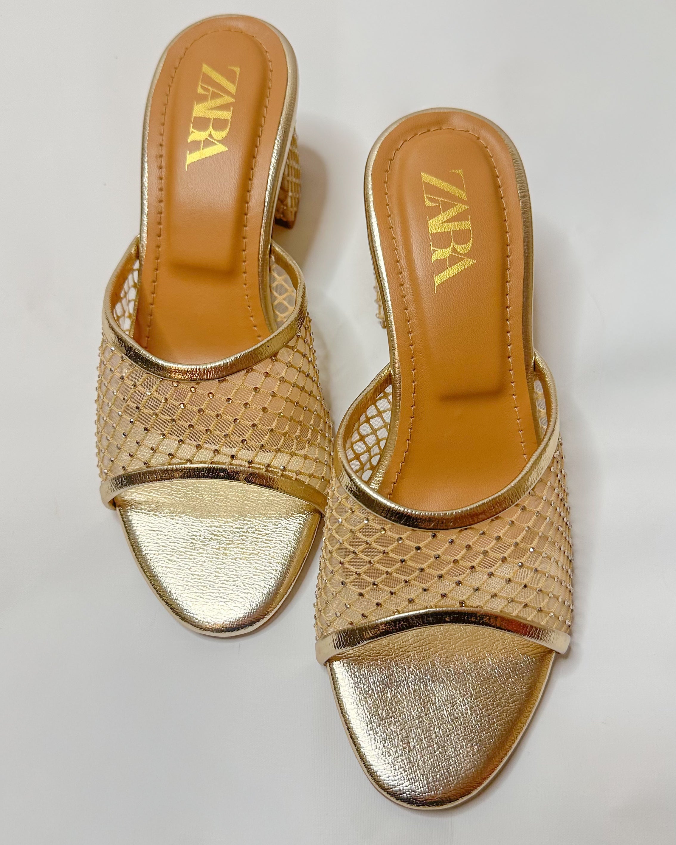 Zara Embellished Block Heel Sandals