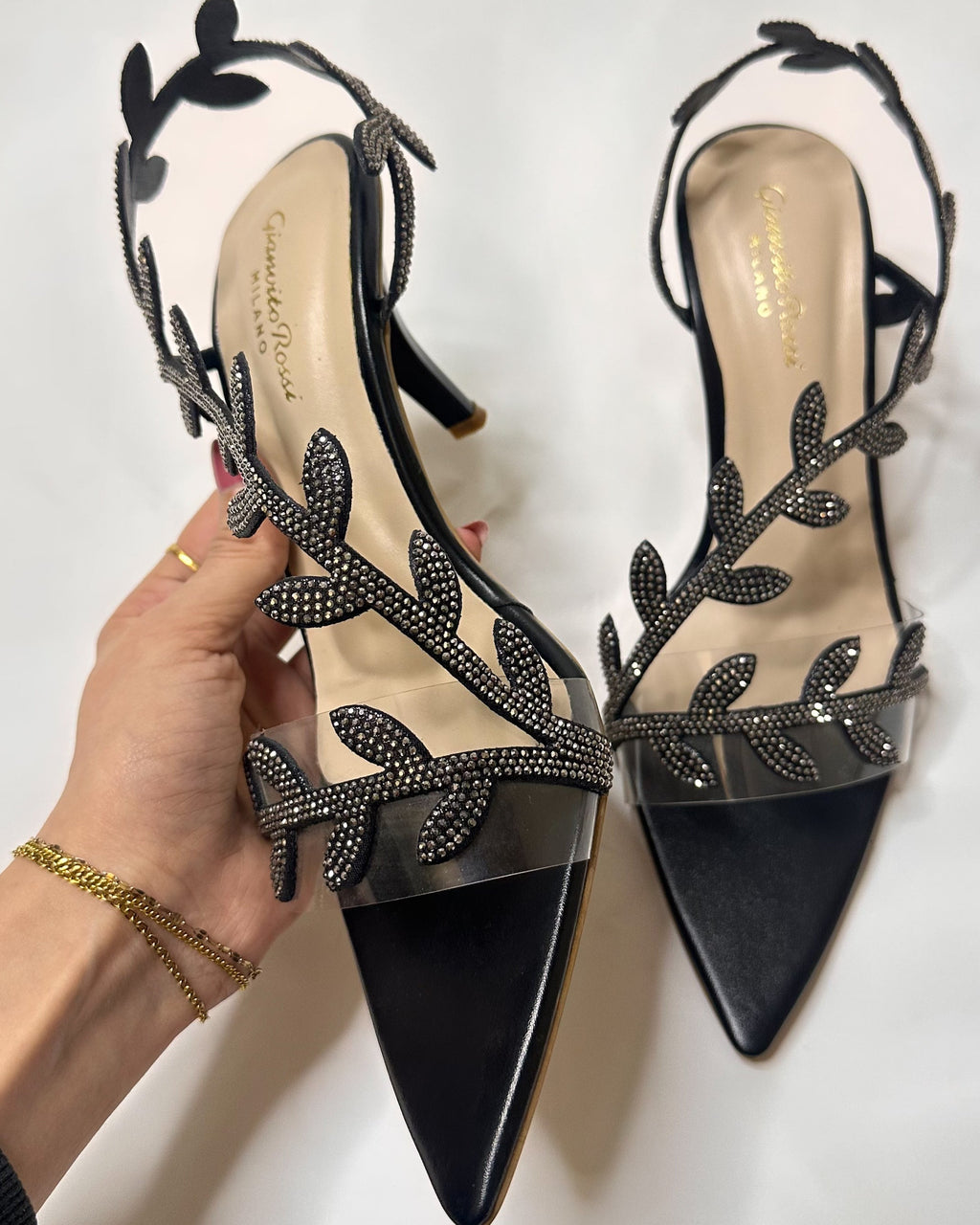 Gianvito Rossi Flavia Slingback Black Sandals