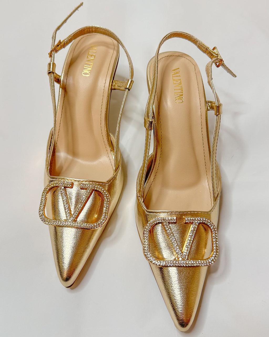 Valentino Garavani V Logo Signature 80mm Slingback Pumps