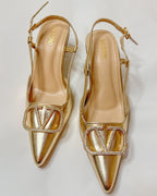 Valentino Garavani V Logo Signature 80mm Slingback Pumps
