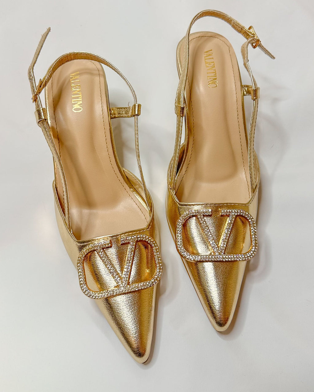 Valentino Garavani V Logo Signature 80mm Slingback Pumps