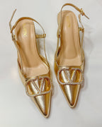 Valentino Garavani V Logo Signature 80mm Slingback Pumps