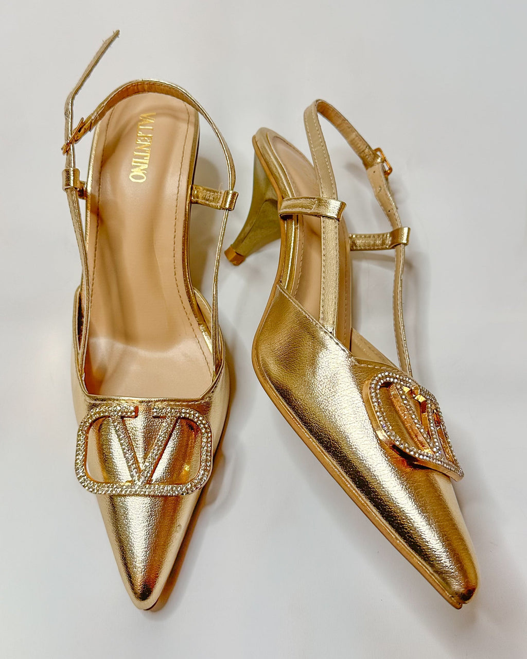 Valentino Garavani V Logo Signature 80mm Slingback Pumps