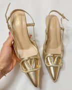 Valentino Garavani V Logo Signature 80mm Slingback Pumps