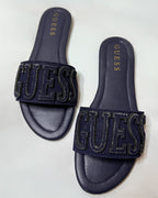Guess Havas Denim Navy Slide Sandals