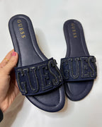 Guess Havas Denim Navy Slide Sandals