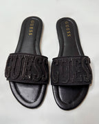 Guess Havas Denim Black Slide Sandals
