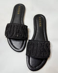 Guess Havas Denim Black Slide Sandals
