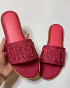 DKNY Willow Flat Slide Slippers Red