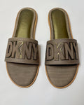 DKNY Willow Flat Slide Slippers Metallic Green