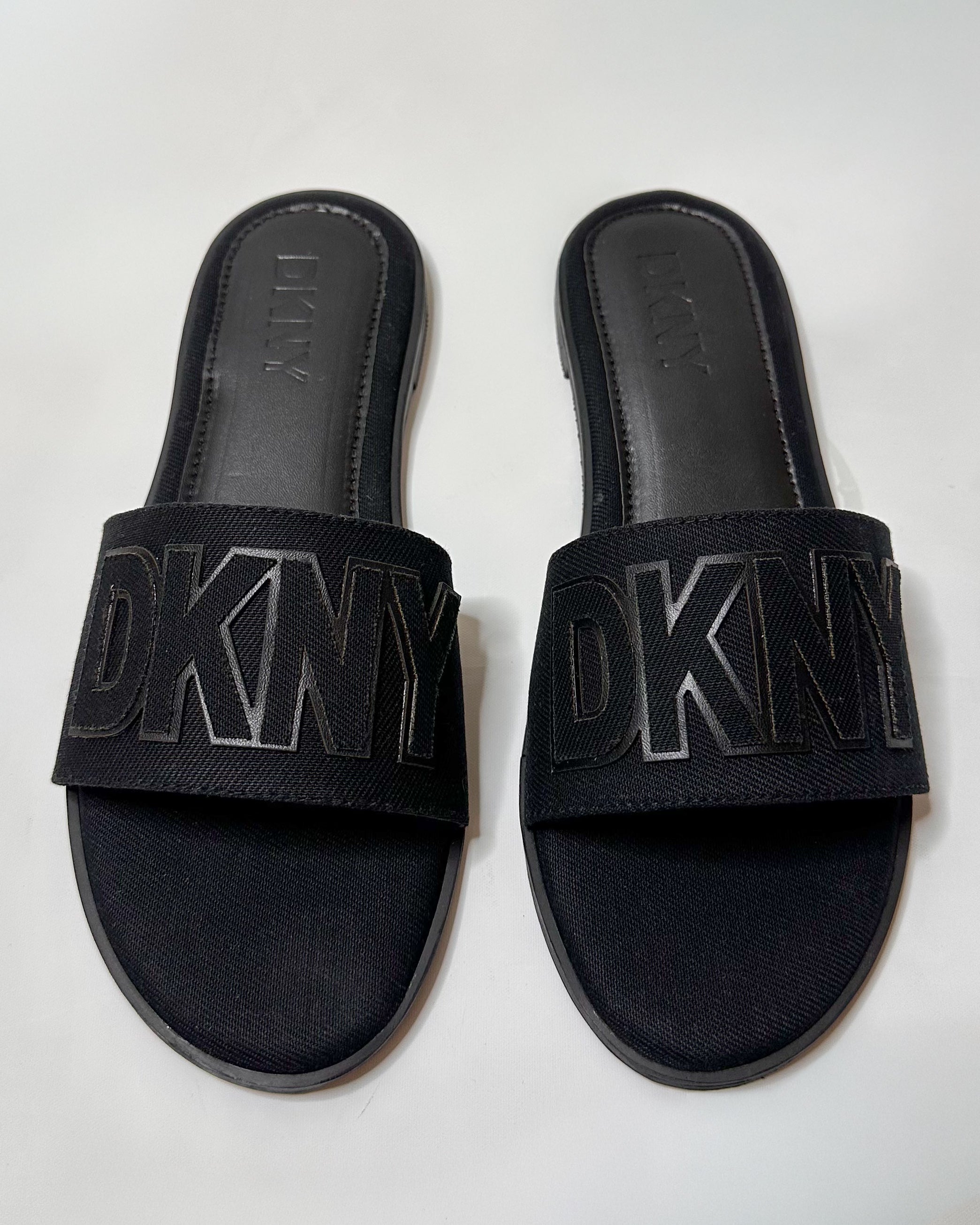 DKNY Willow Flat Slide Slippers Black