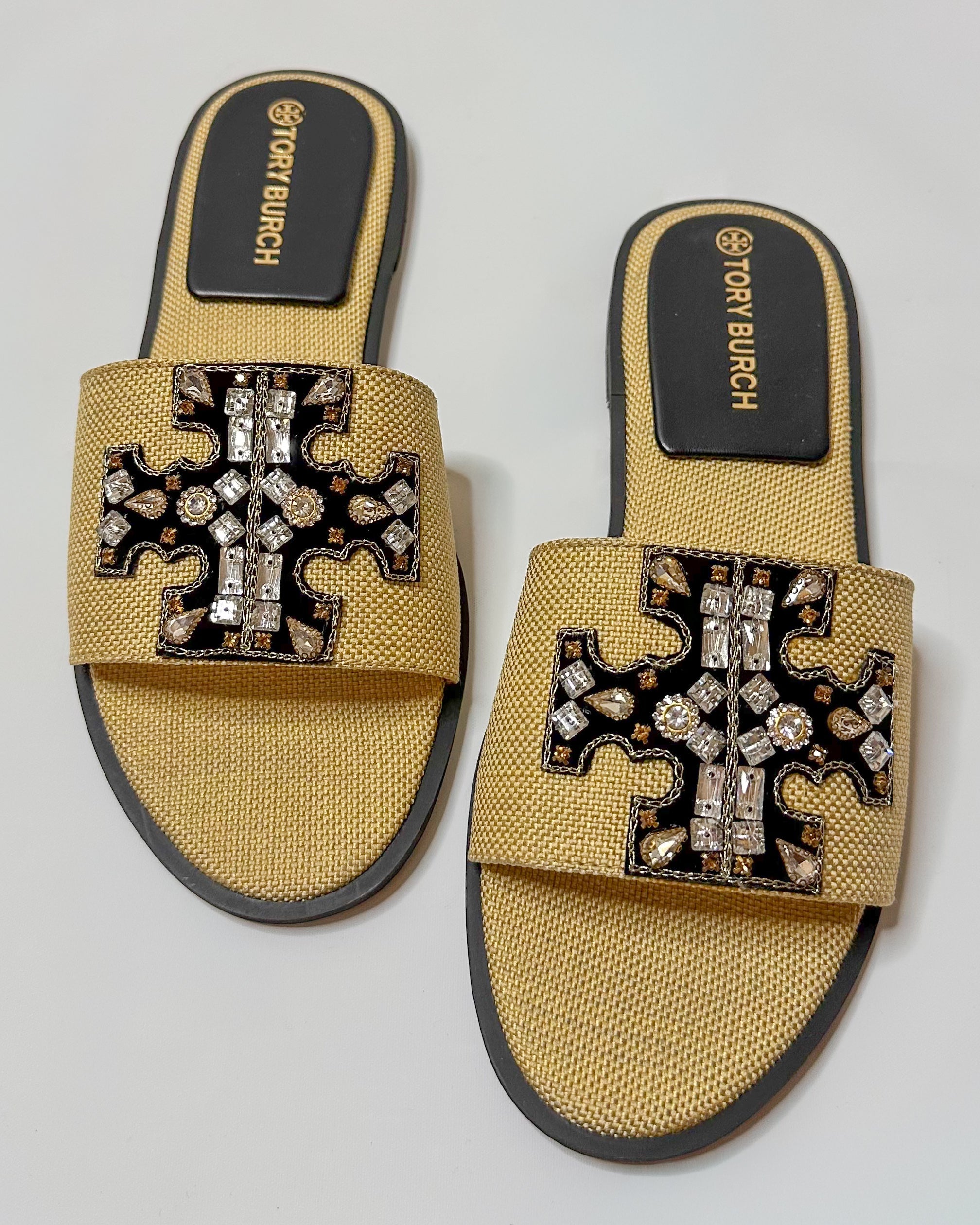 Tory Burch Everly Slides Beige