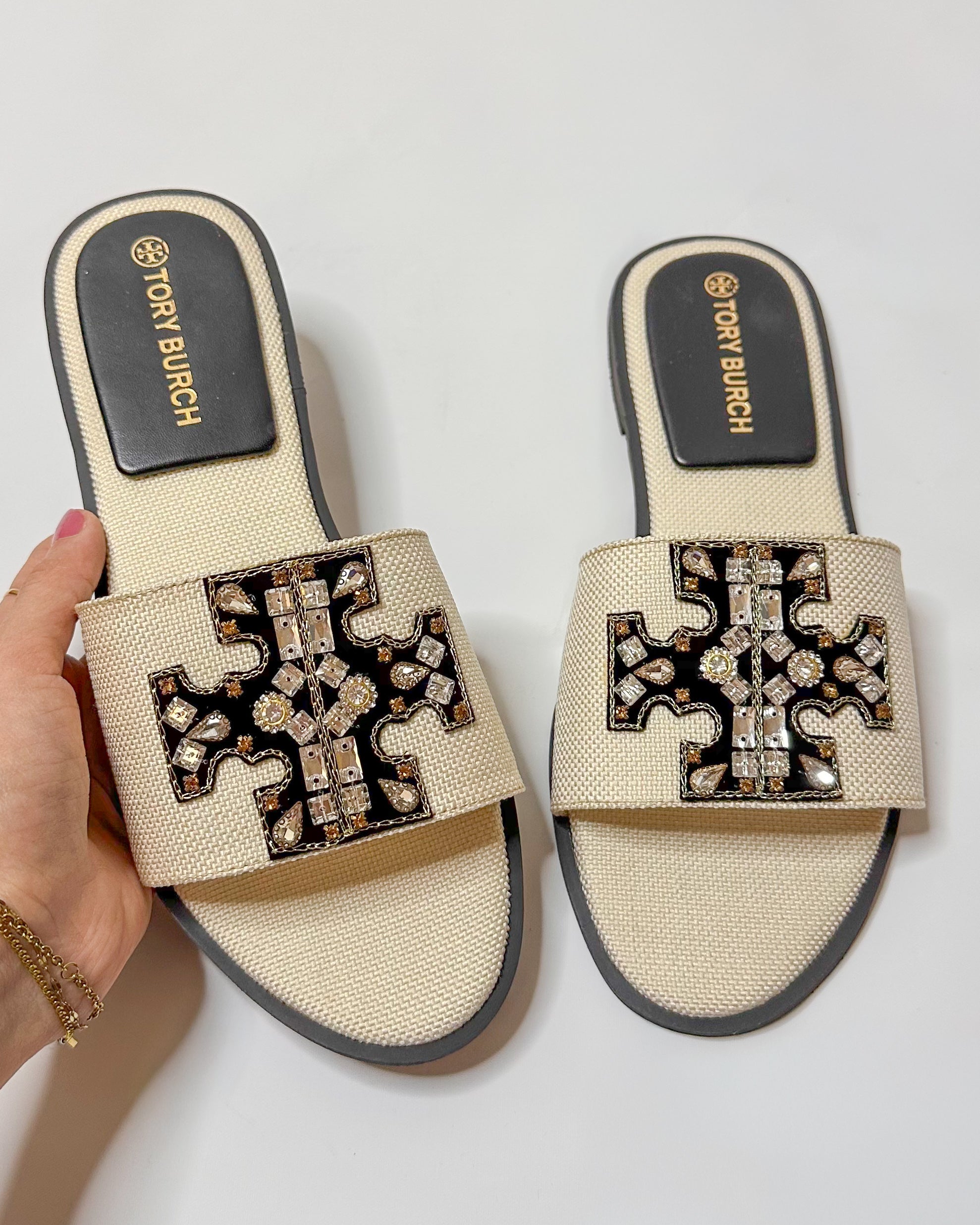 Tory Burch Everly Slides White