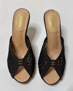 Chanel Lace Mule Heels