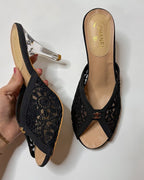 Chanel Lace Mule Heels