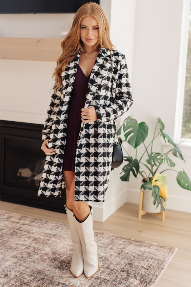 Monochromatic Moment Plaid Coat