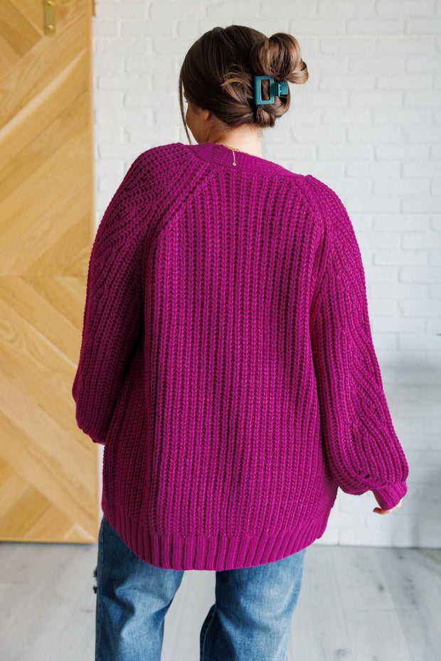 Maybe Monday Cardigan in Berry