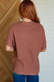 Relaxing Away Dolman Sleeve Knit Top in Coffee