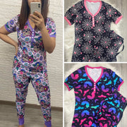 PREORDER: Halloween Short Sleeve Pajama Set In Three Colors