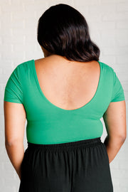 They're Not Like Us Square Neck Bodysuit in Emerald Green