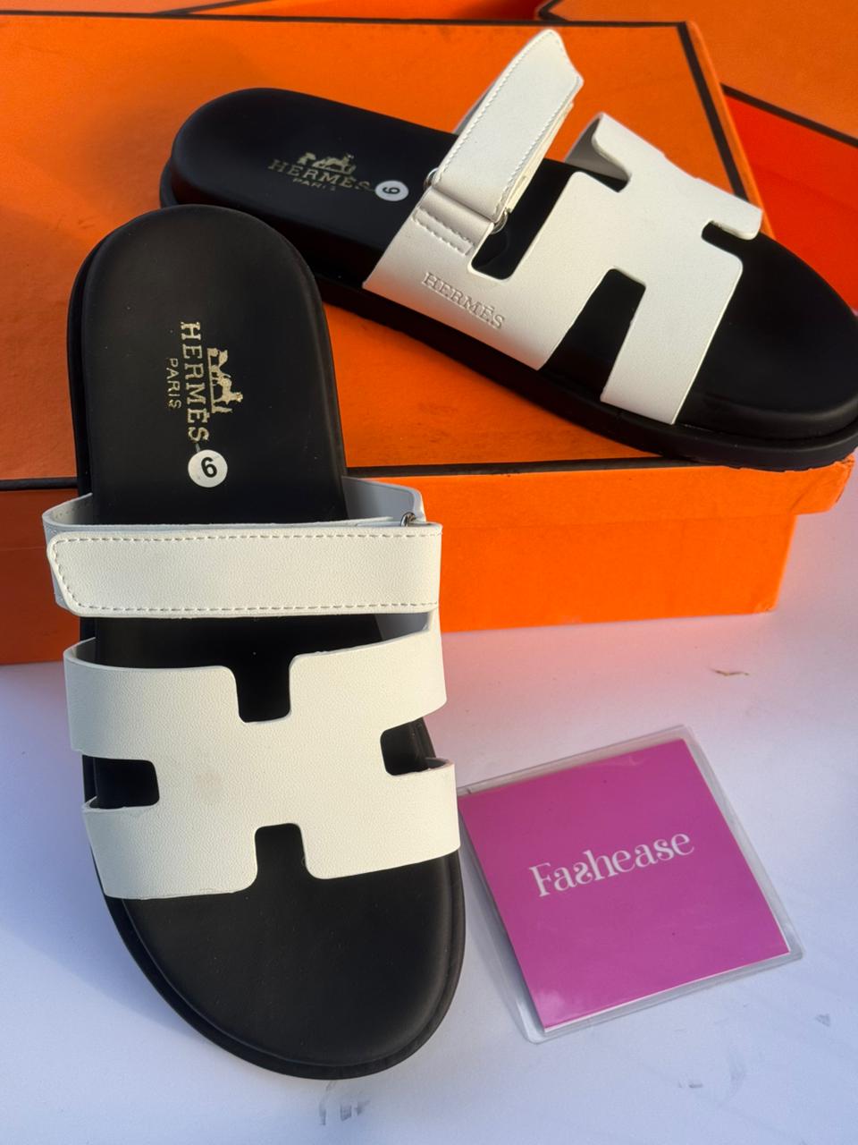 Men’s Exclusive Contour Leather Sandals White