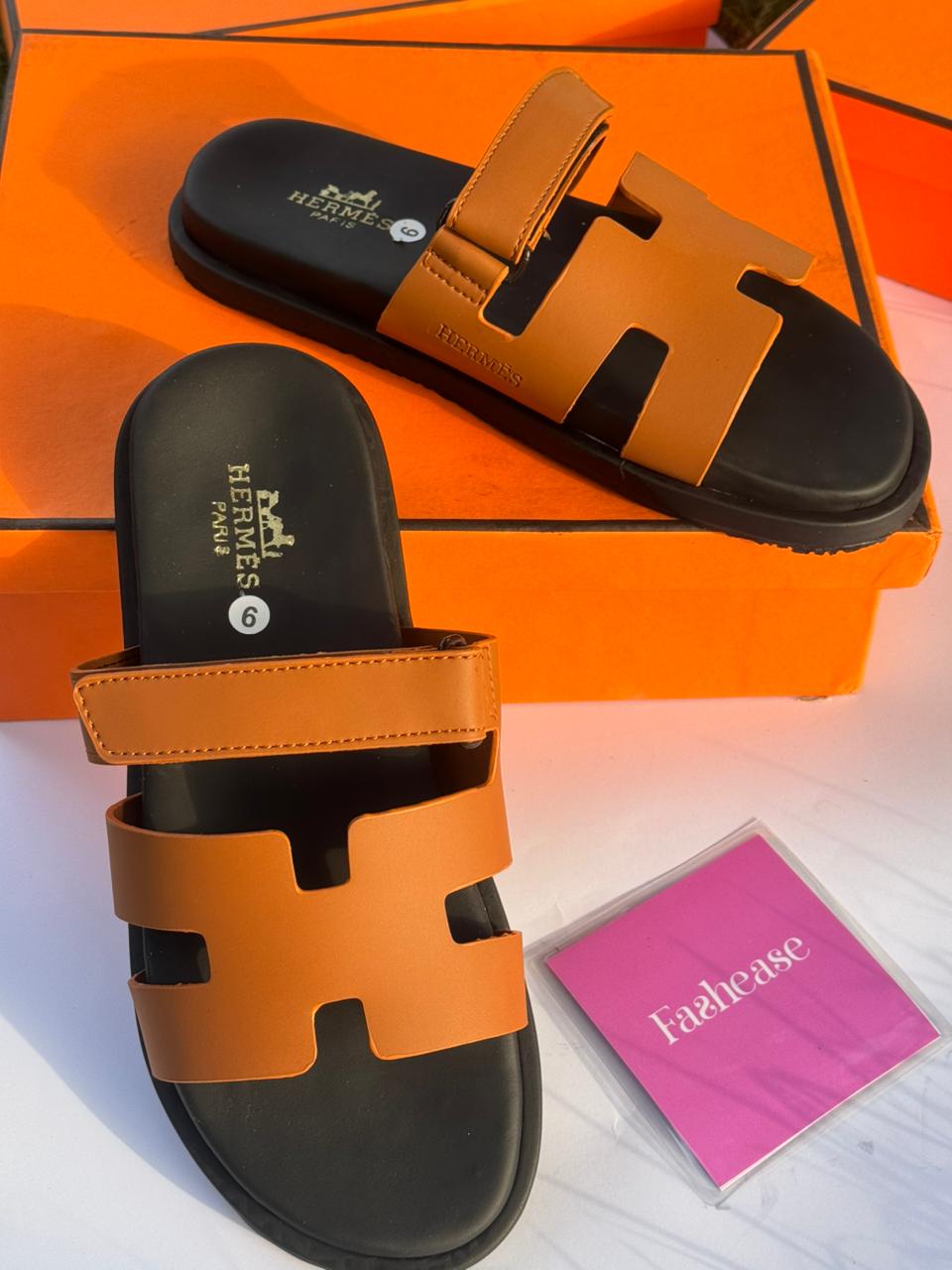 Men’s Exclusive Contour Leather Sandals Brown