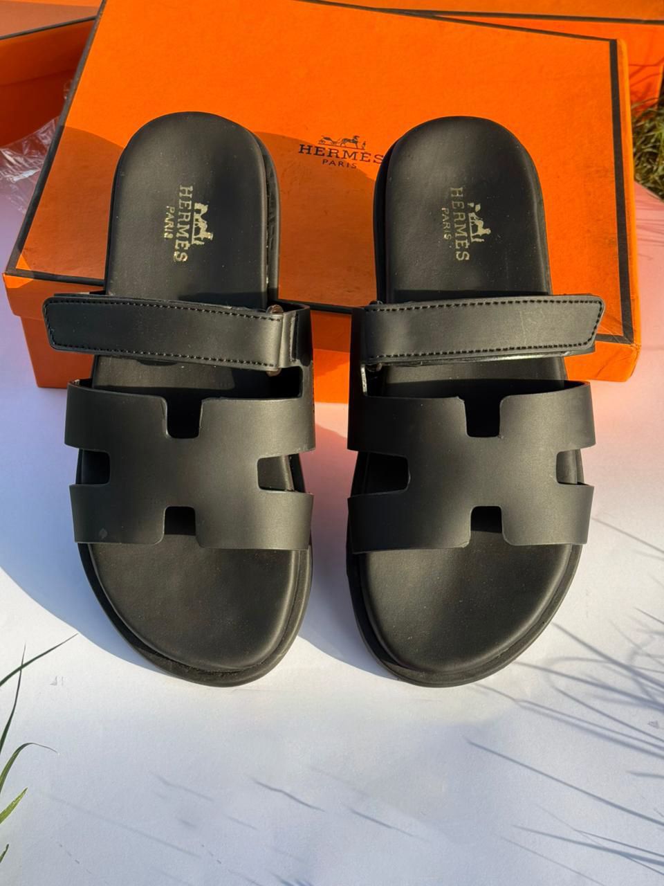 Men’s Contour Leather Sandals Black