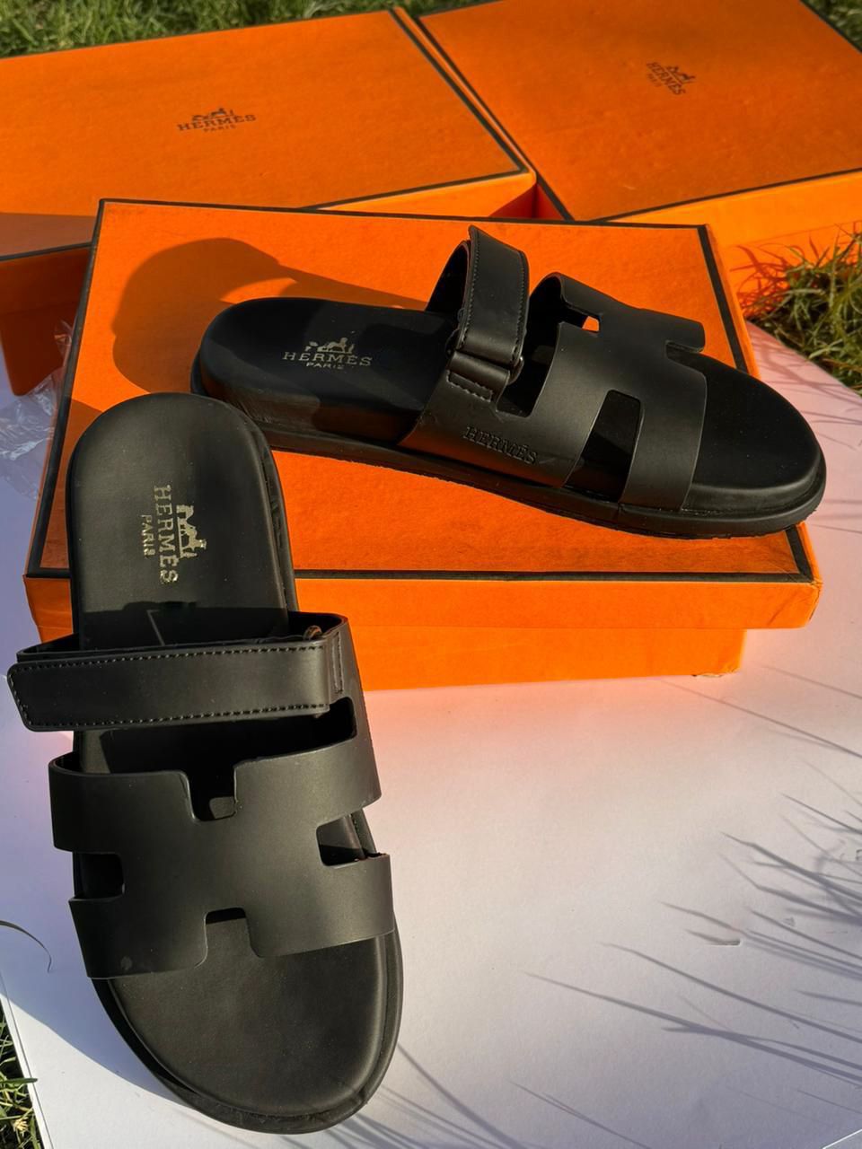 Men’s Contour Leather Sandals Black